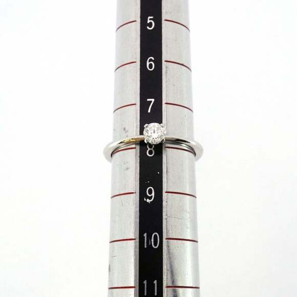 Tiffany True 1PD Pt950 Platinum Diamond 0.20ct Size 7.5 Women's Ring - Picture 7 of 10